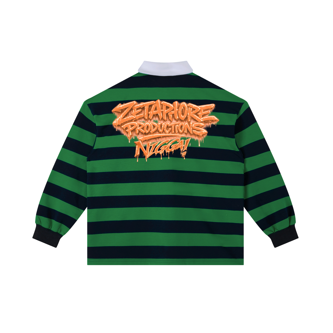 Zetaphore,Productions,Z4,Polo,Long,Sleeve,White,Collar,Stripes,Nigga,Yellow,Red,Black,Green