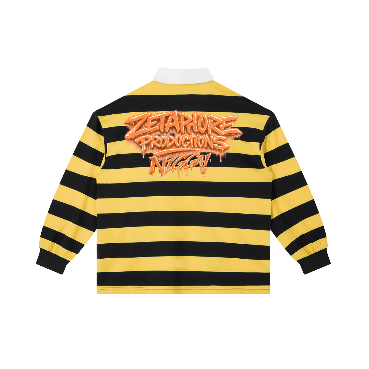 Zetaphore,Productions,Z4,Polo,Long,Sleeve,White,Collar,Stripes,Nigga,Yellow,Red,Black,Green